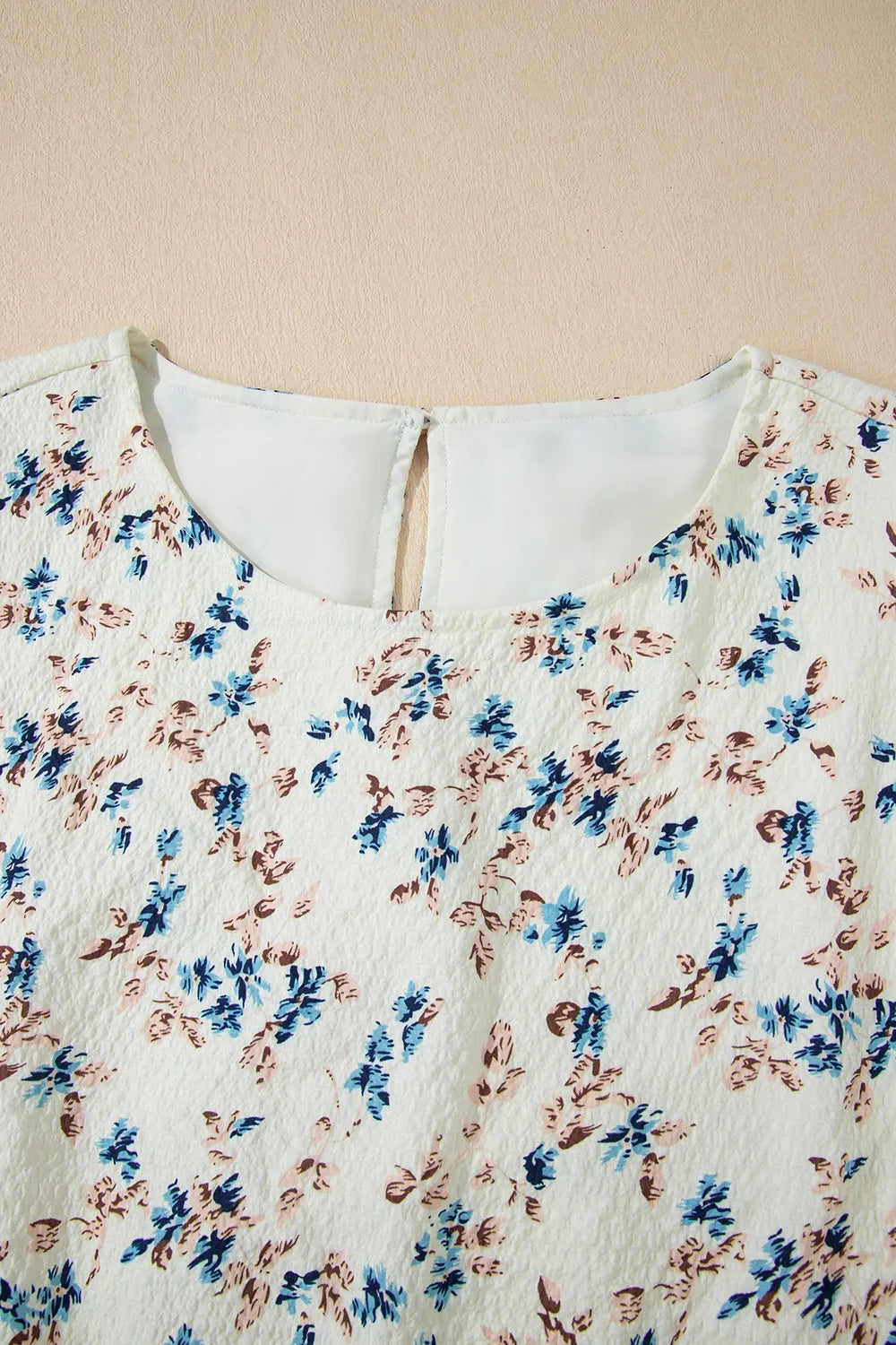 Floral Puff Short Sleeve Empire Waist Mini Dress
