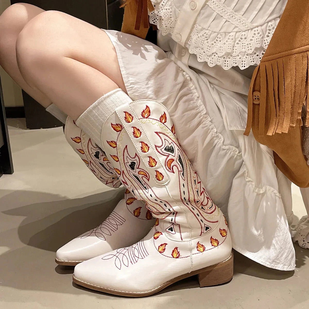 Point Toe Block Heels Boots Coco’s Tee Boutique