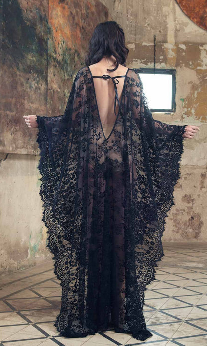 Eyelash Lace Super Loose Robe Bikini Cover