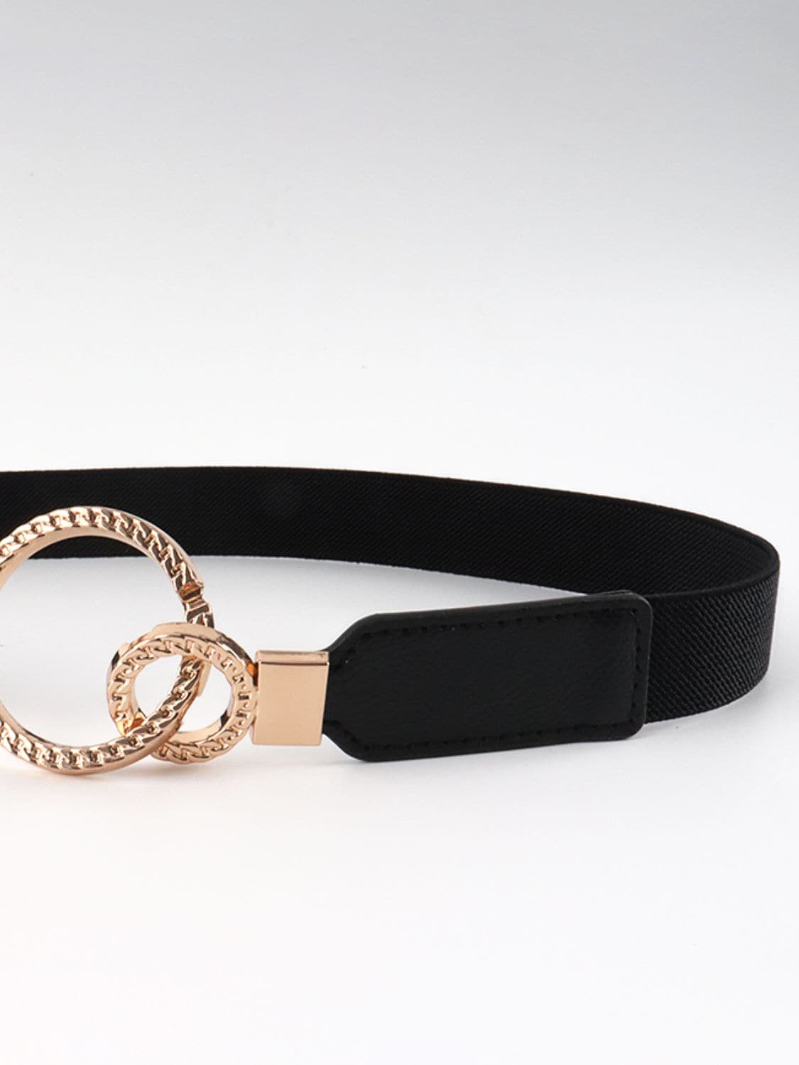 Double Ring Buckle Elastic PU Belt.