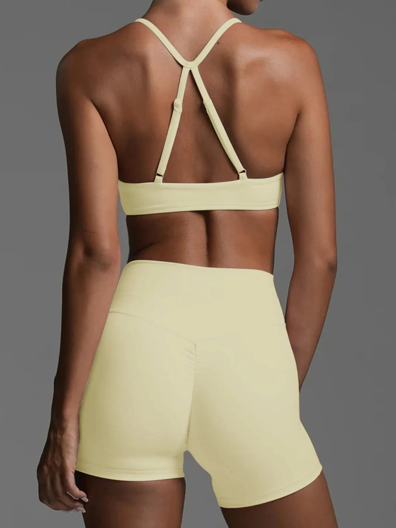 Ruched Sports Bra and High-Waisted Shorts Active Set Coco’s Tee Boutique