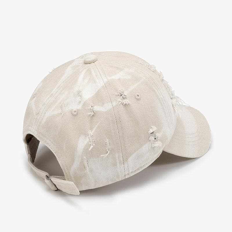 Distressed Adjustable Cotton Baseball Cap.