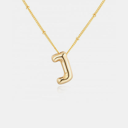 Golden Glow Bubble Initial Necklace – Make Your Statement Shine!