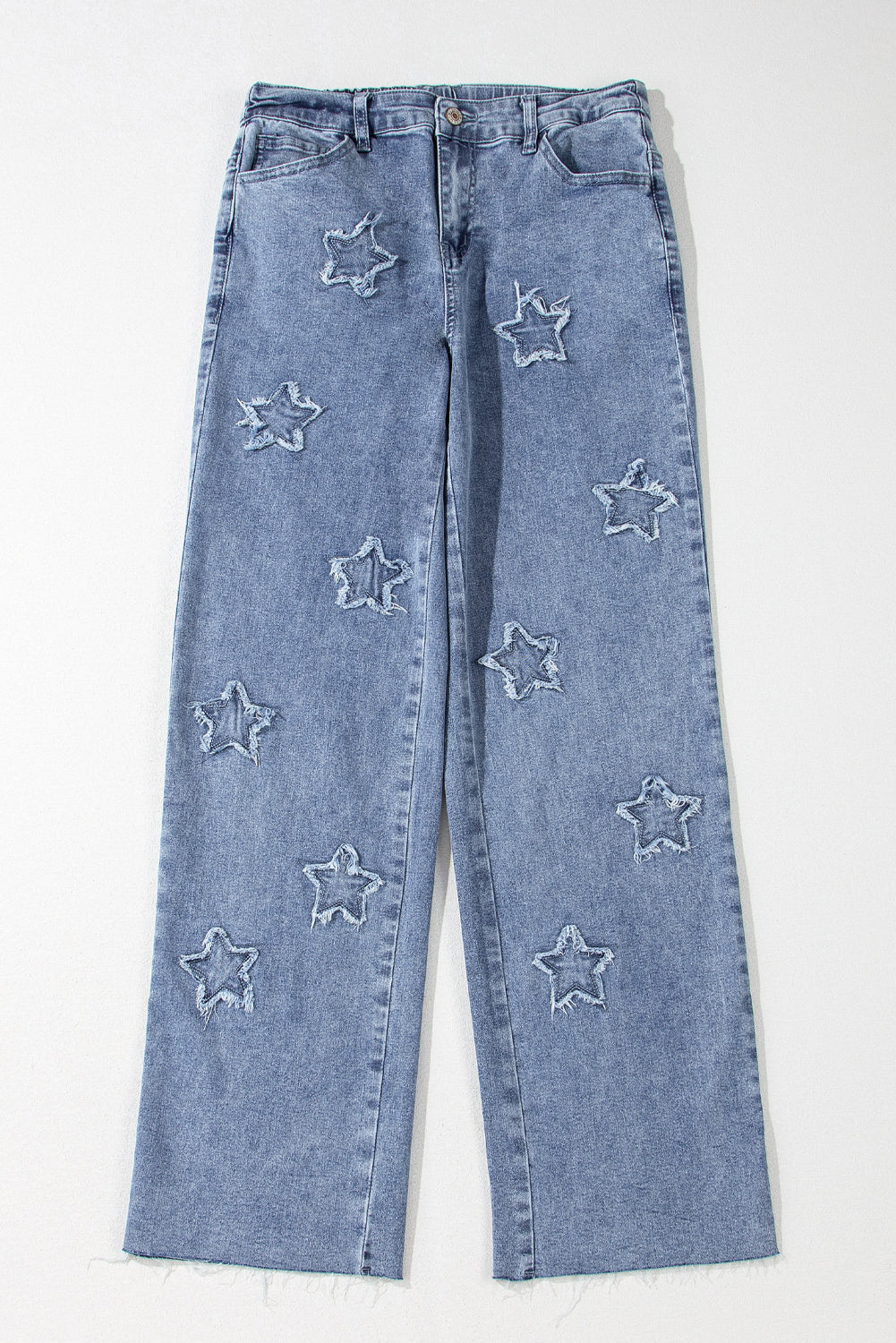 Dusk Blue Starry Patchwork Relaxed Fit Jeans