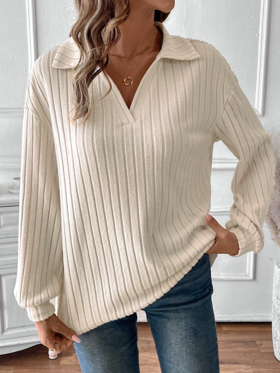 Ribbed Long Sleeve T-Shirt