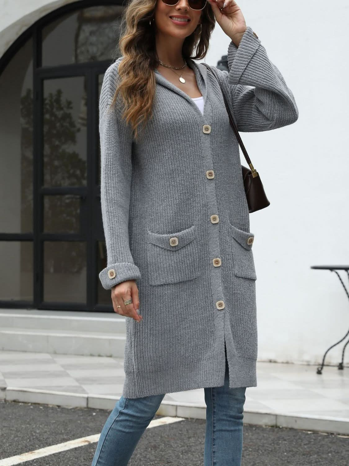 Cozy Button-Up Hoodie Cardigan