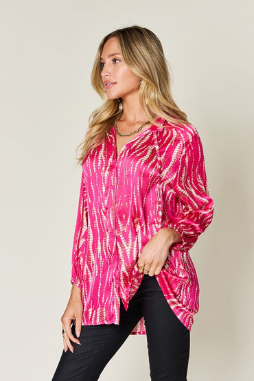 Double Take Full Size Printed Button Up Long Sleeve ShirtElevate Your Wardrobe with the Double Take Full Size Printed Button Up Long Sleeve Shirt
 Discover a perfect blend of style and comfort with our Double Take Full SizLove Salve Full Size Printed ButtonTikTok