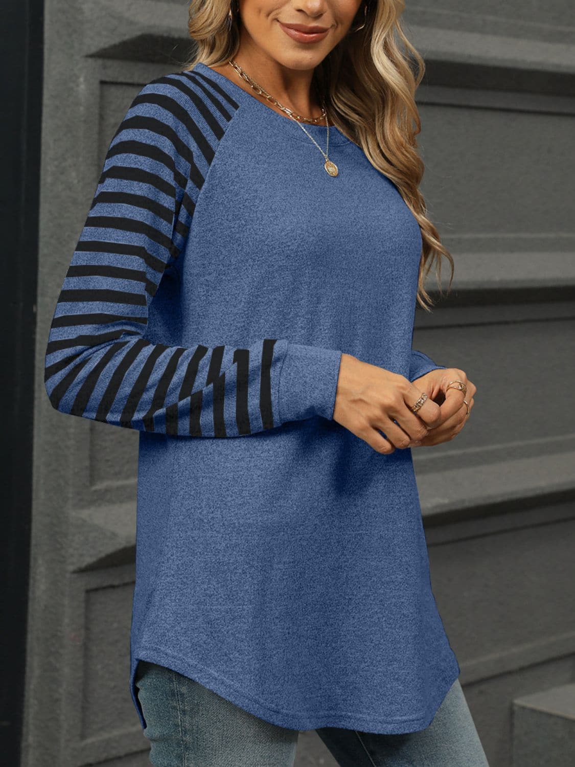 Chic striped long sleeve t-shirt