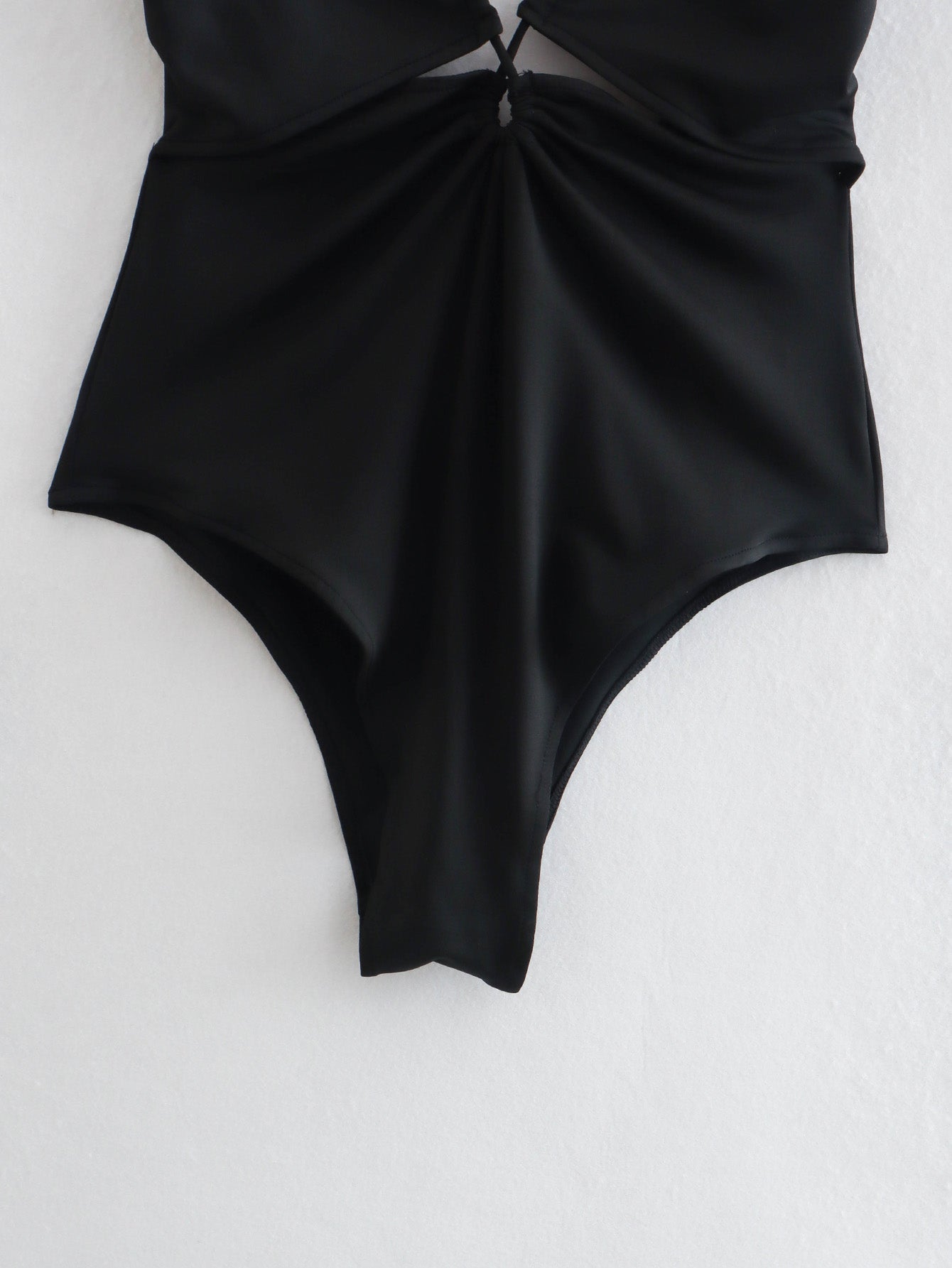 Summer Sling Solid Color All-Matching Open Design Backless Bodysuit