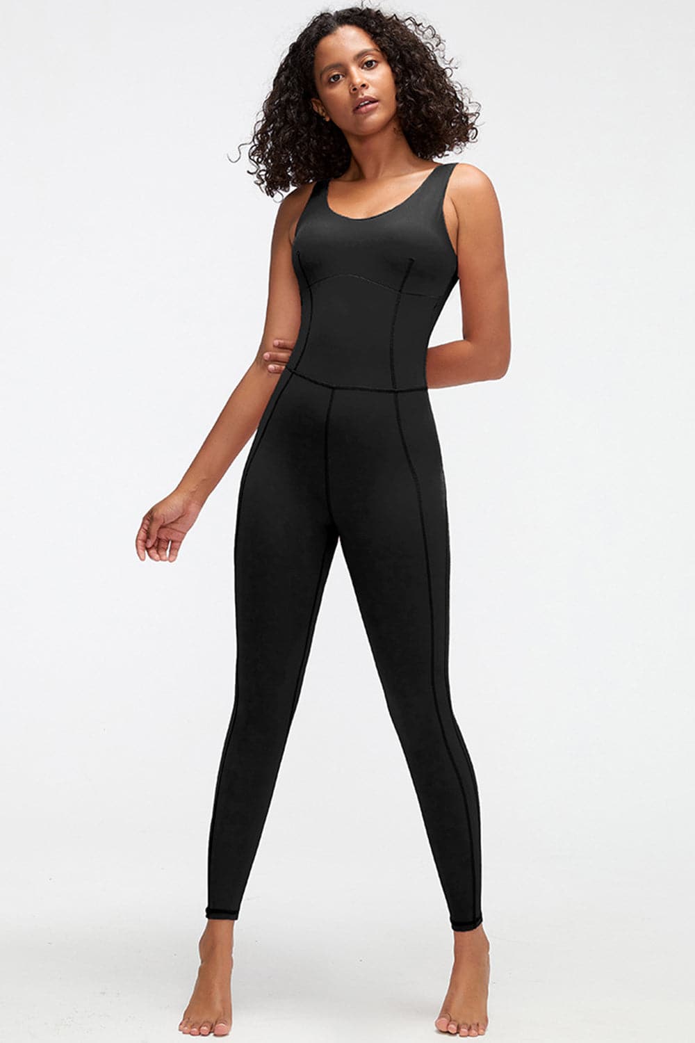 Crisscross Wide Strap Active Jumpsuit.