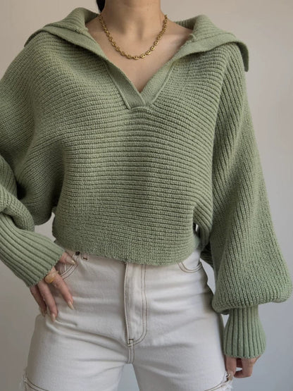 Johnny Collar Long Sleeve Sweater.