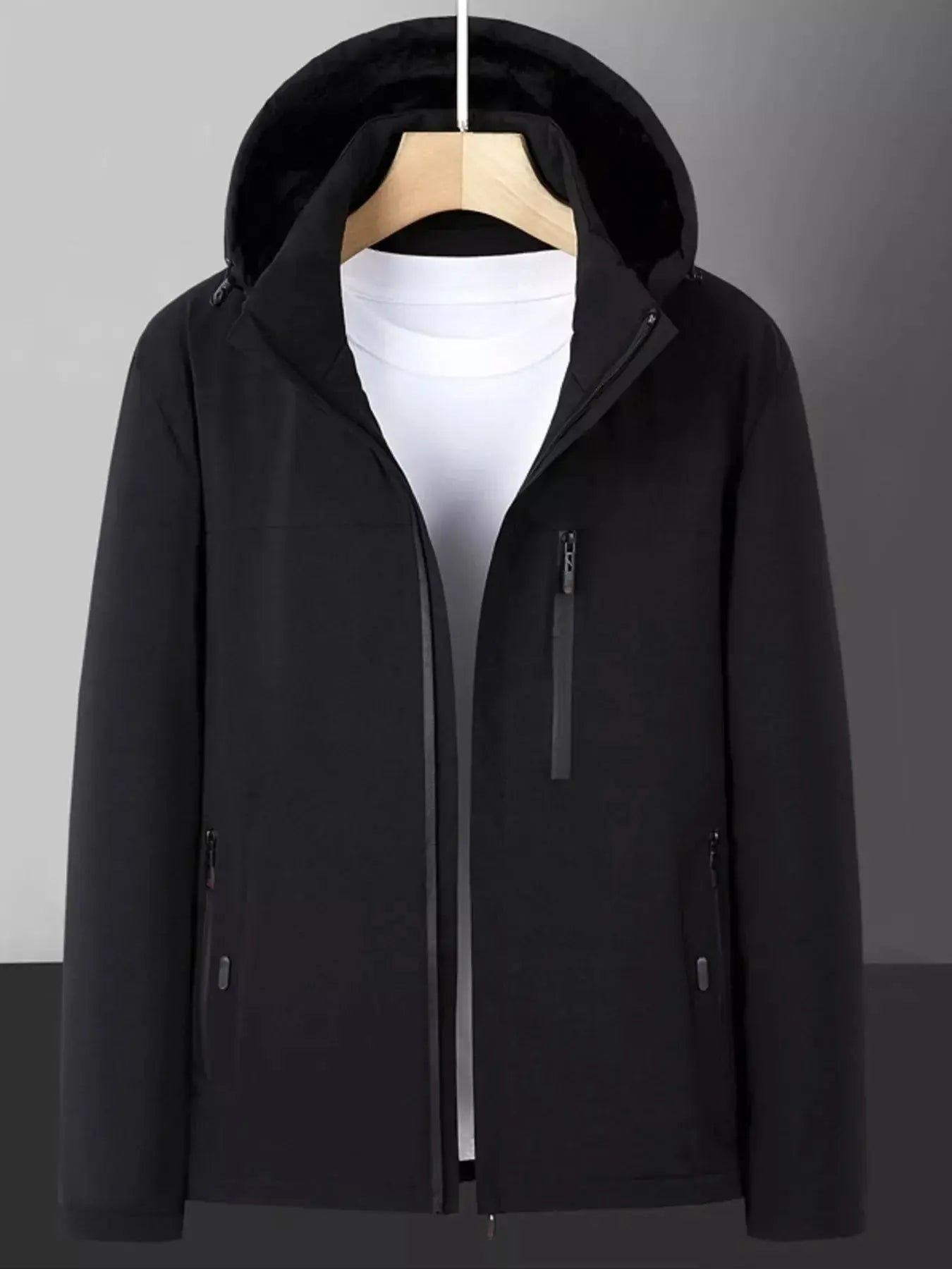 Men's Plus Size Warm Fleece Lined Hooded Winter Coat Simply Love