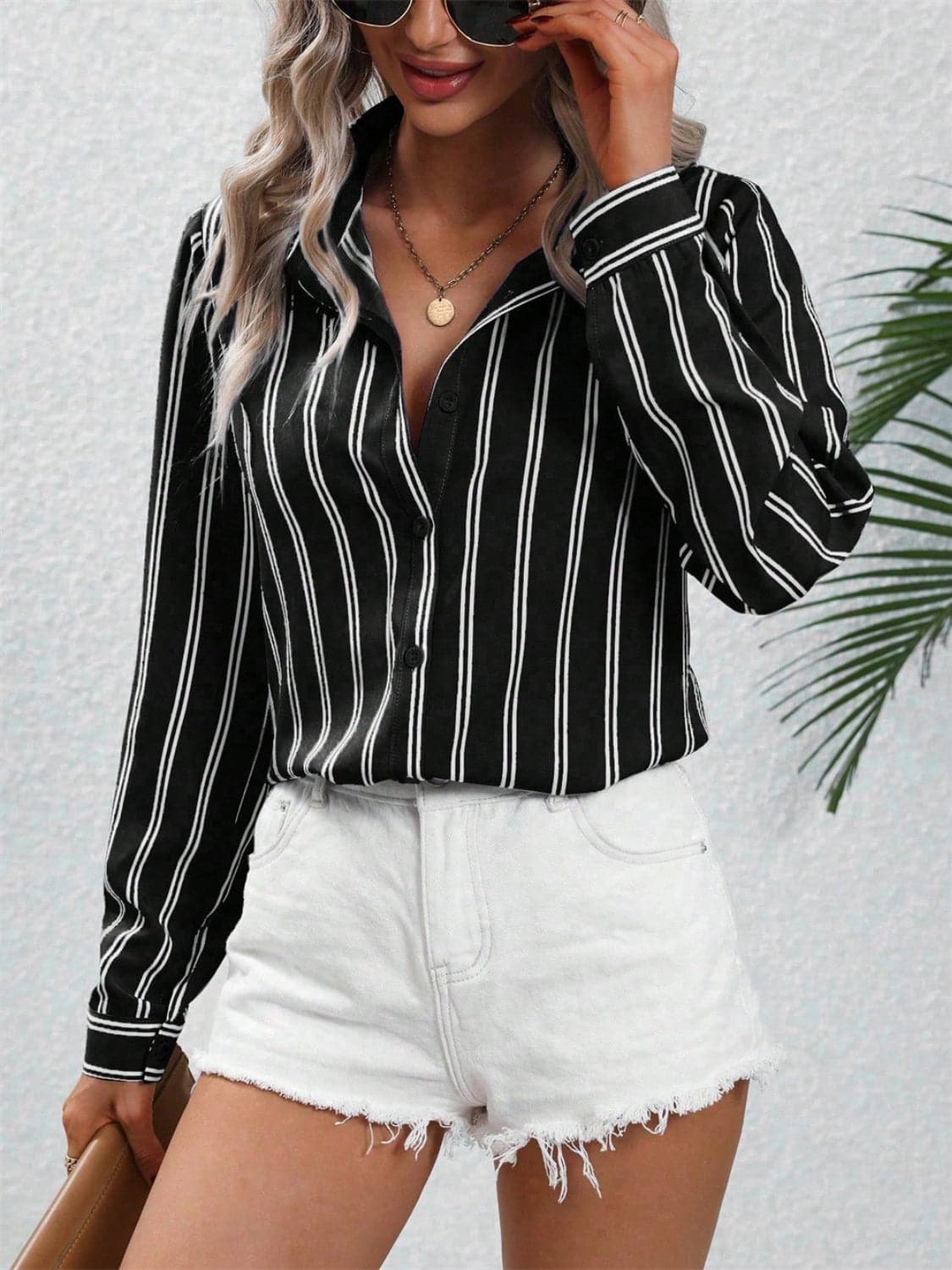 Chic Striped Long Sleeve Shirt