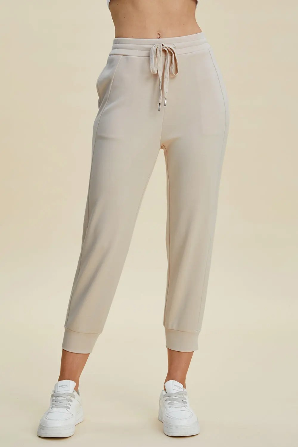 ShopBasicbae: High Waist Cropped Scuba Pants - Love Salve