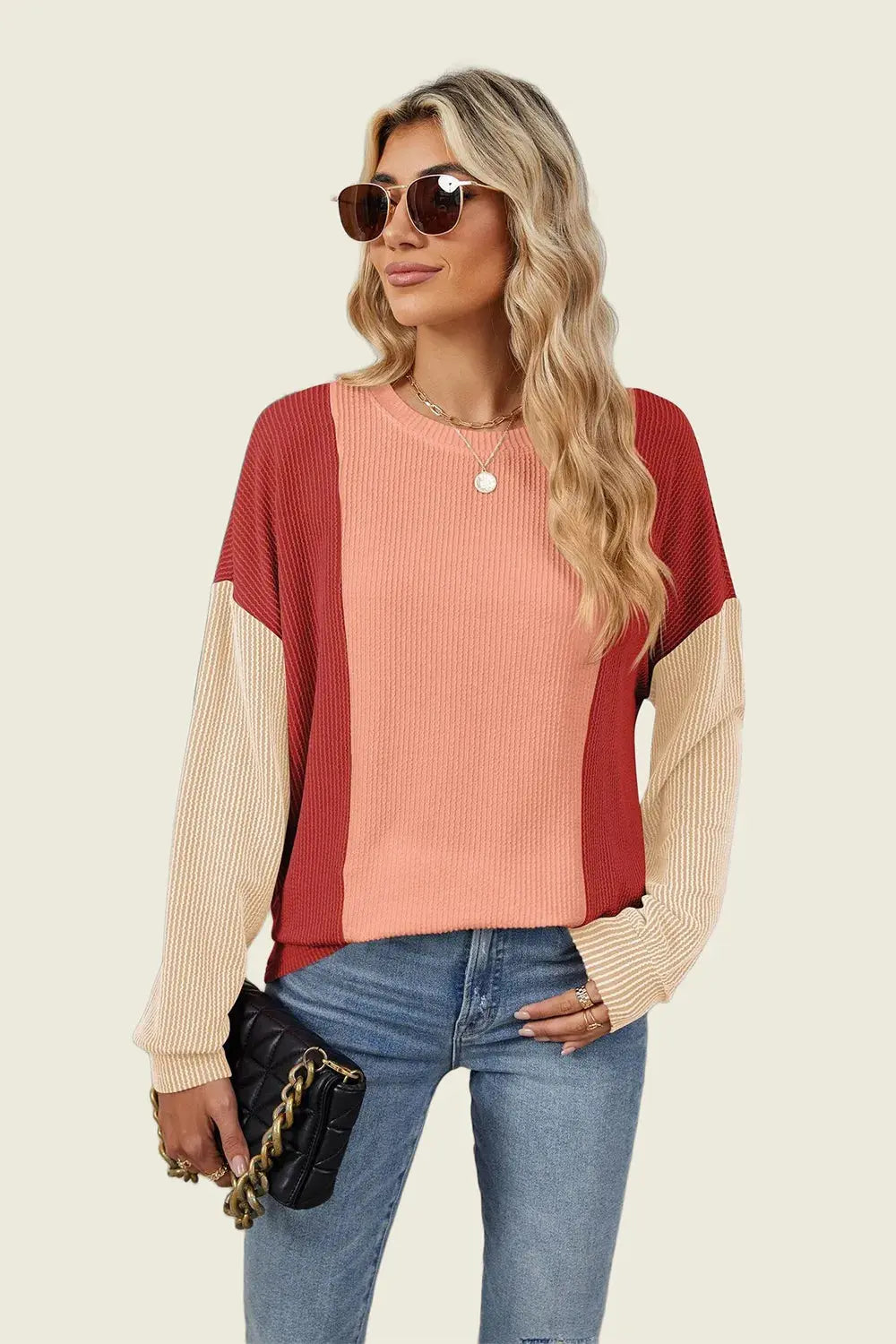 Double Take: Textured Long Sleeve Tee - Love Salve