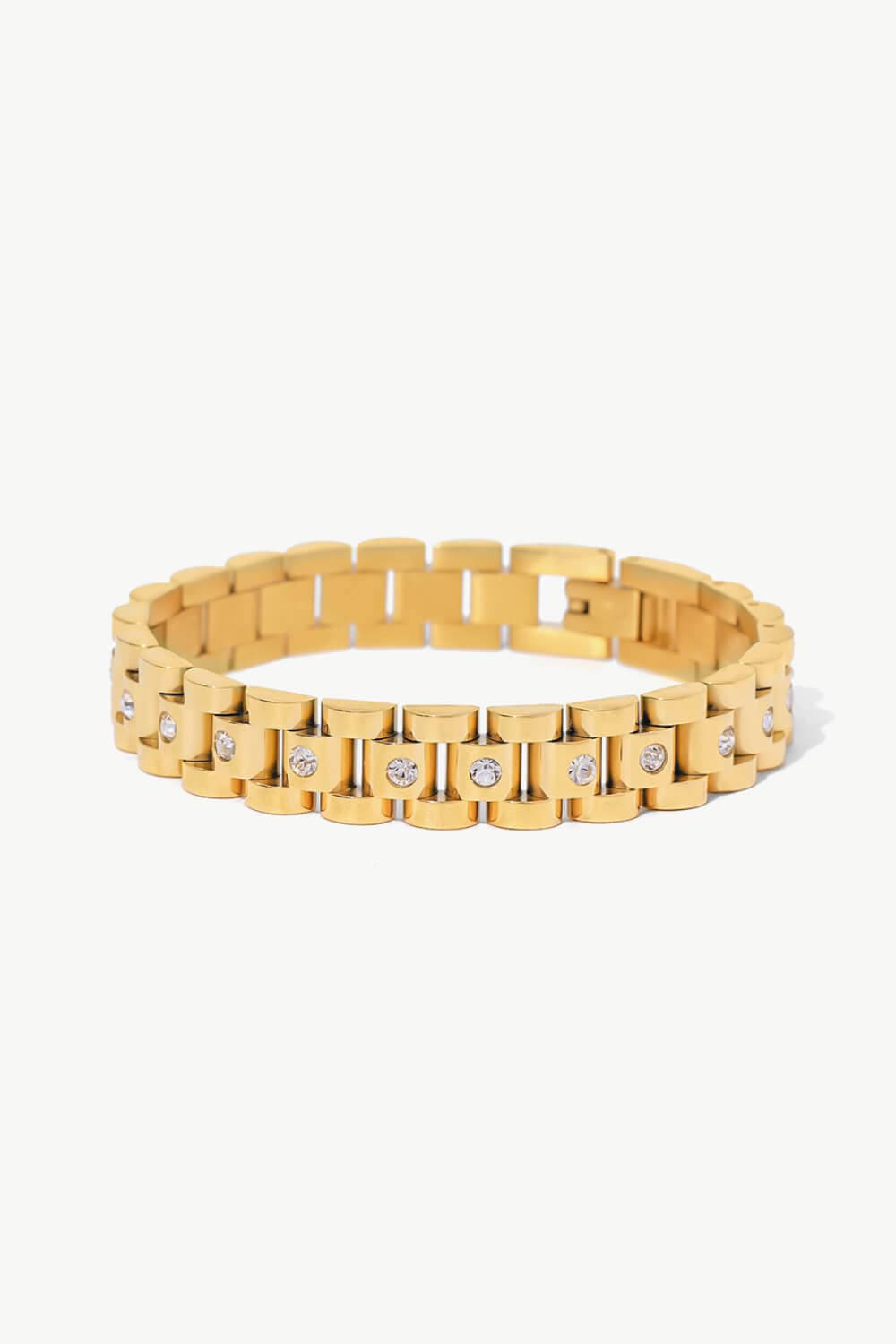 18K Gold-Plated Stainless Steel Zircon Bracelet.