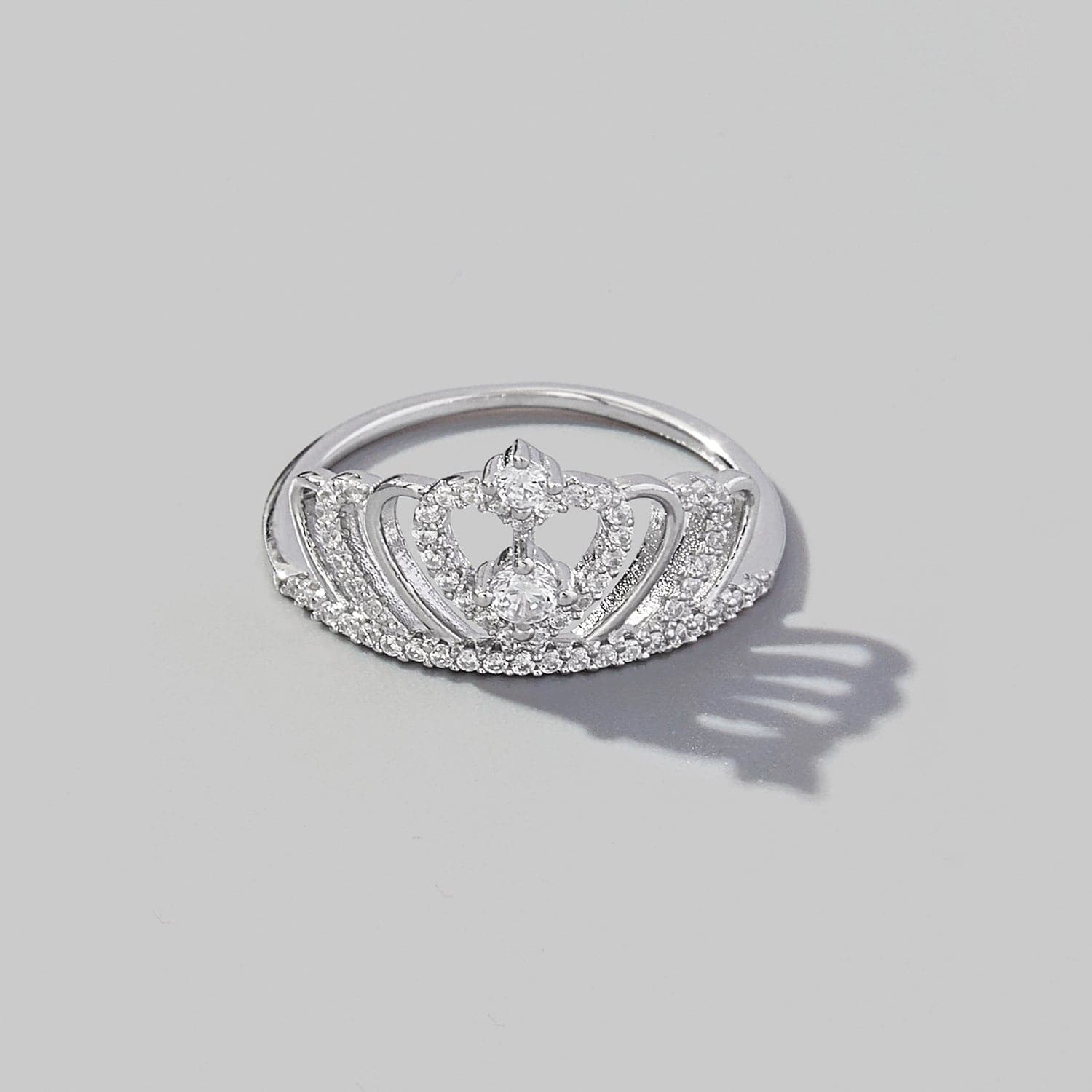 Crown Shape Zircon 925 Sterling Silver Ring.