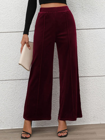 Relaxed Fit High-Waist Wide Leg Trousers