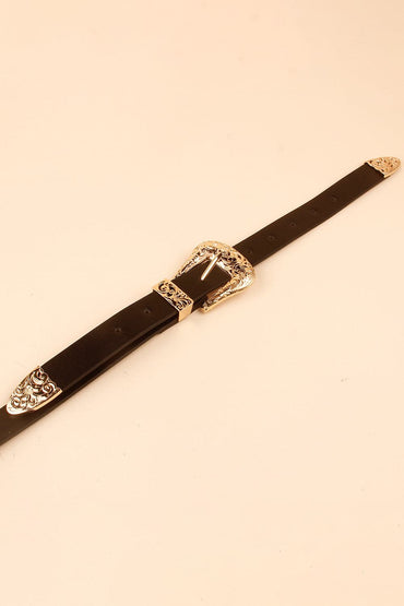 Double Buckle PU Leather Belt.