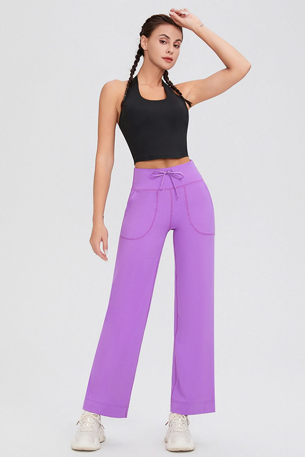 Essential Comfort Drawstring High Waist Pants with Pockets