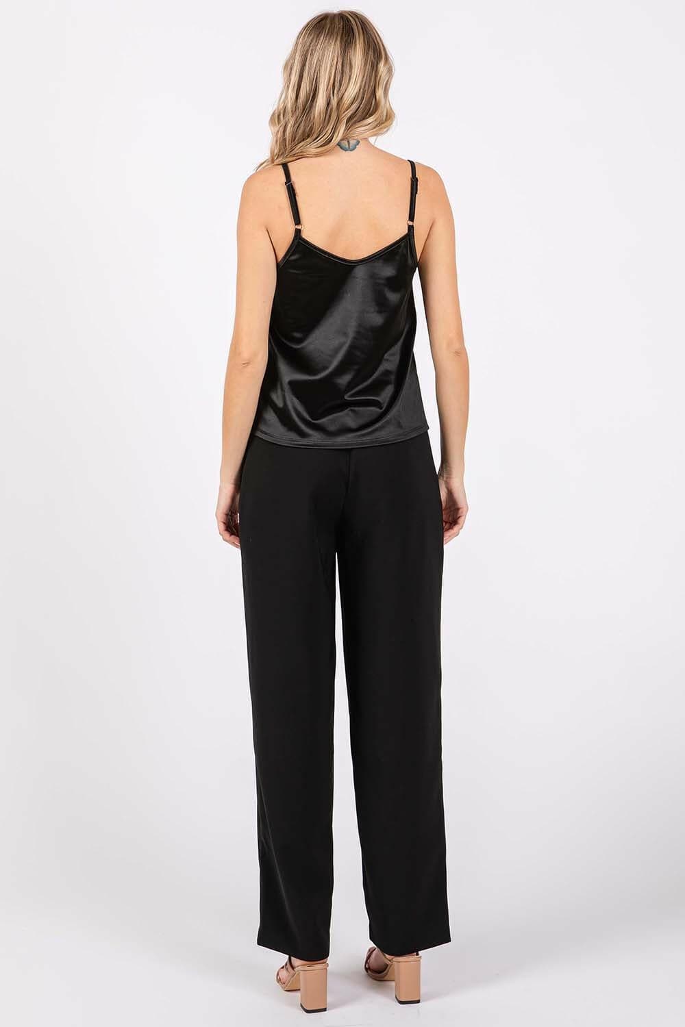 GeeGee High-Waisted Pleated Pants.