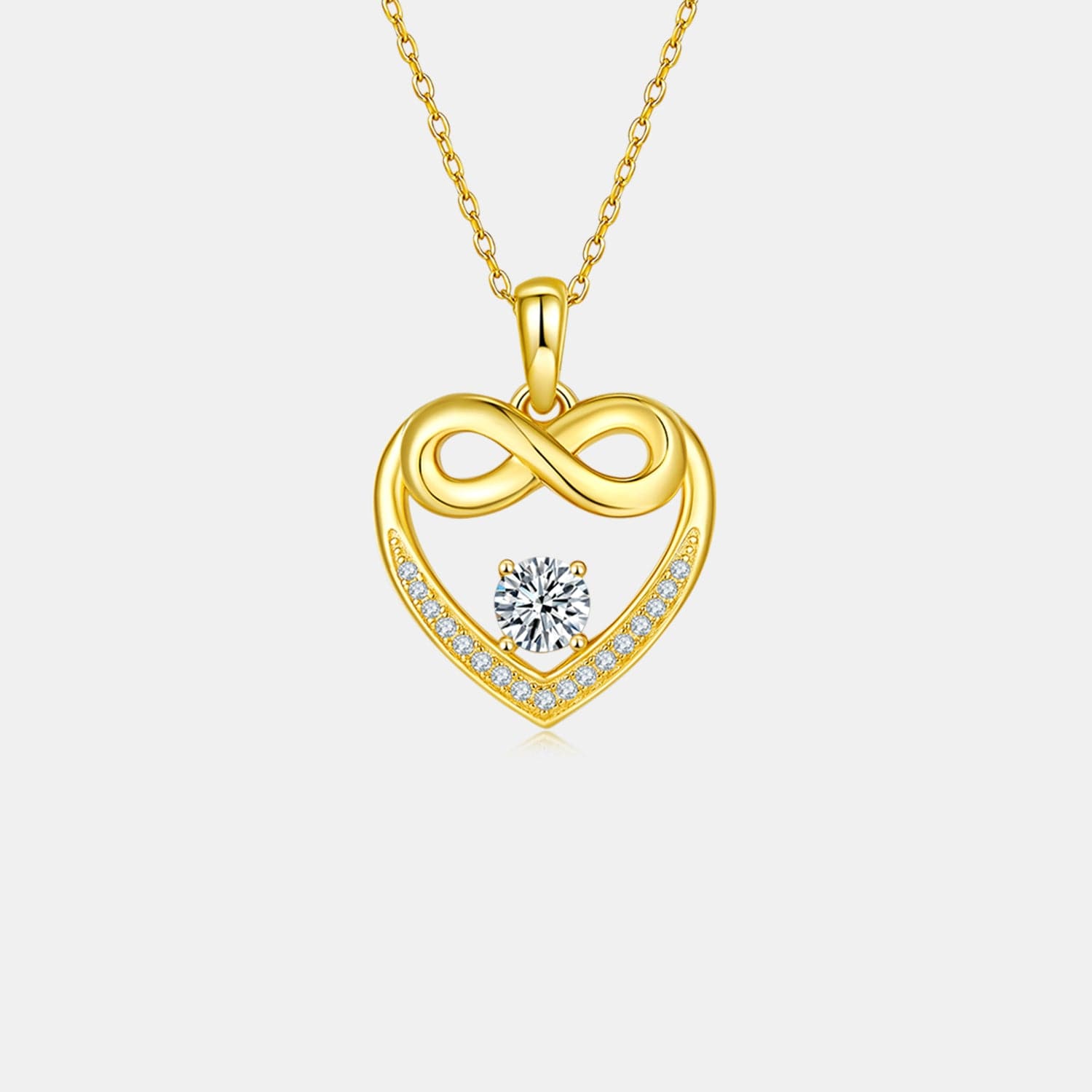 Moissanite 925 Sterling Silver Heart Necklace.