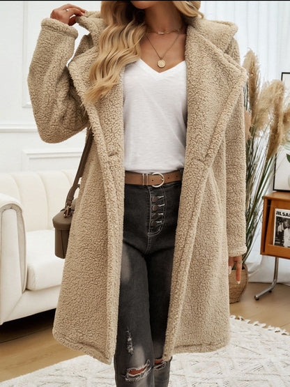 Cozy teddy coat with pockets