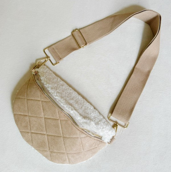 Fuzzy And Quilted Luxe Sling Bag Coco’s Tee Boutique