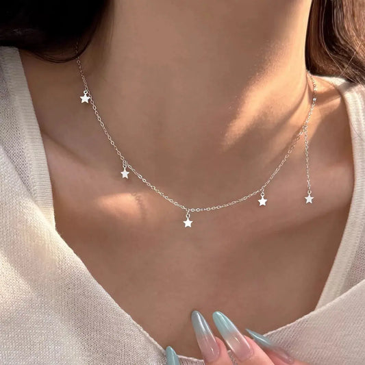 925 Sterling Silver Star Charm Necklace Simply Love