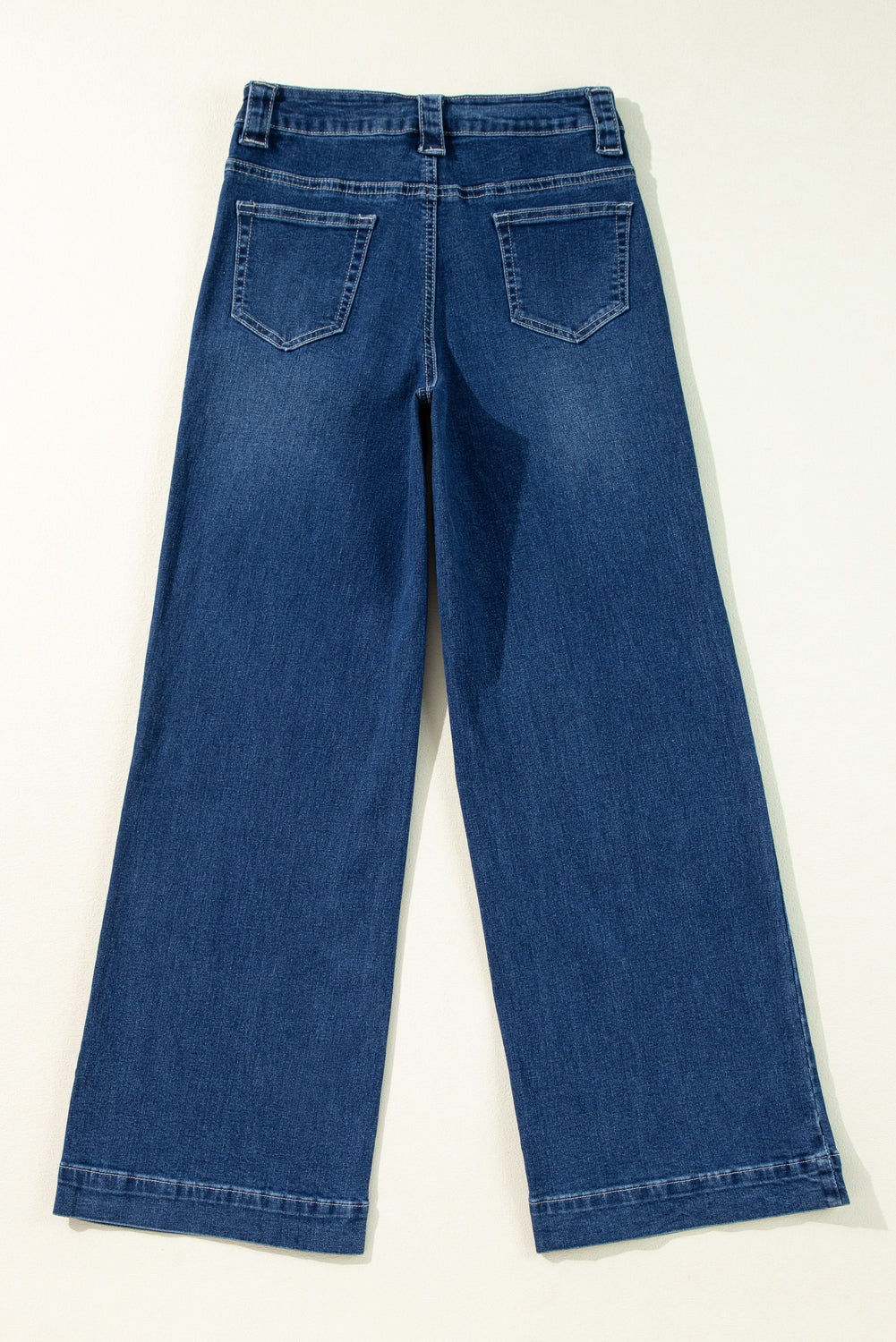 Sail blue high-waisted wide-leg jeans with pockets