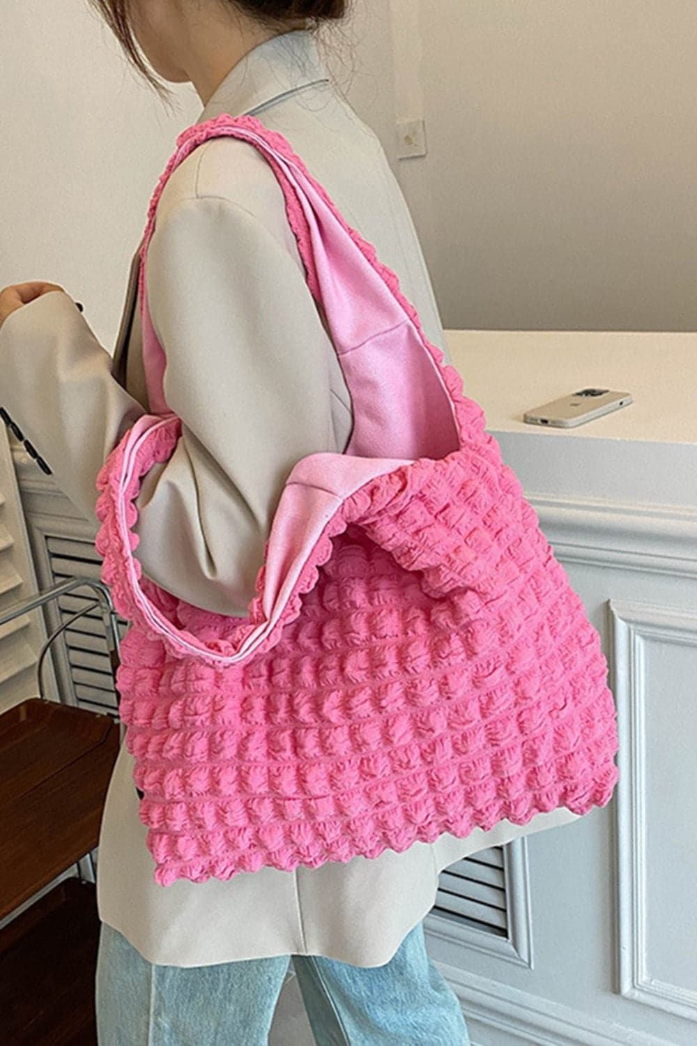 Zenana Cloud Puffy Shoulder Tote Bag.