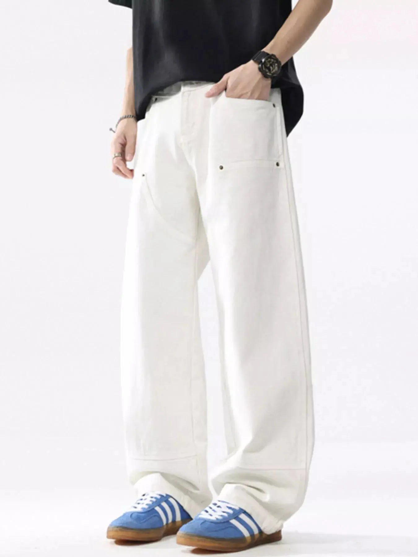 Men's Full Size Distressed Wide Leg Jeans Plus Size Simply Love