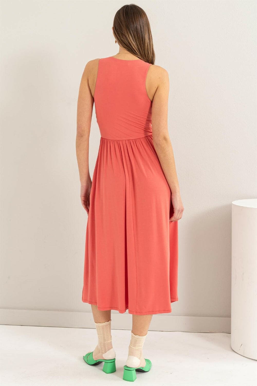 HYFVE Sleeveless Slit Midi Dress.