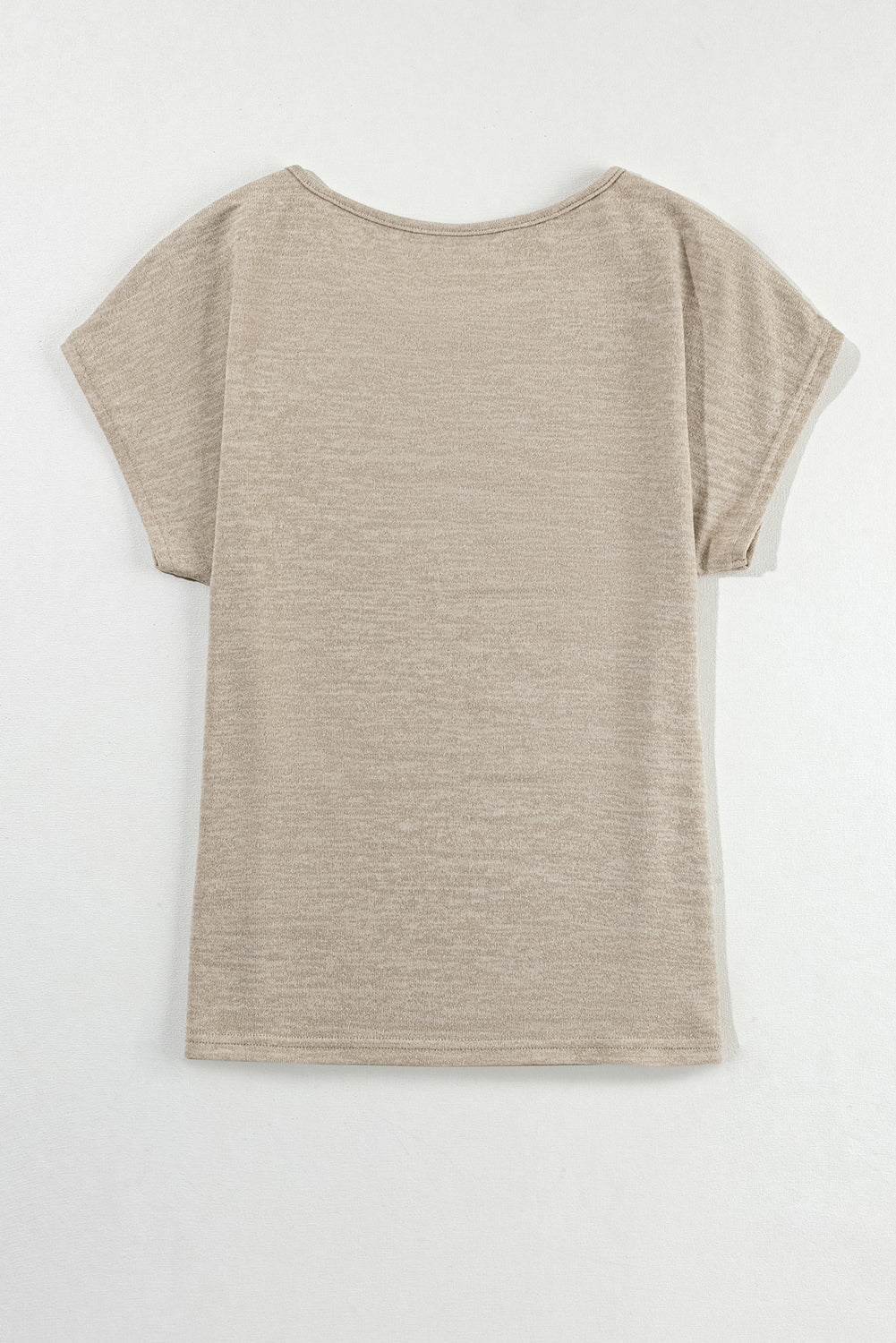 Chic smoke gray batwing sleeve tee with button accents