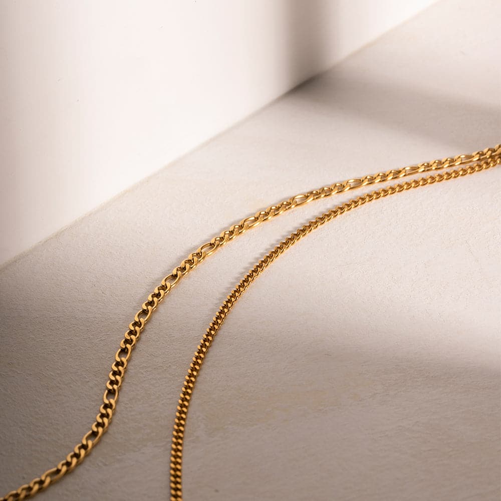 Stainless Steel Double-Layered Necklace.