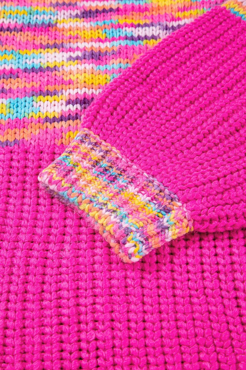 Colorful Knit Crew Neck Sweater Simply Love