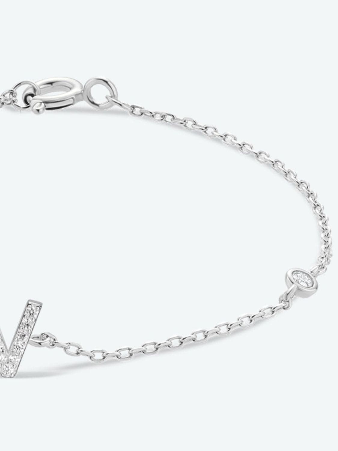 V To Z Zircon 925 Sterling Silver Bracelet.