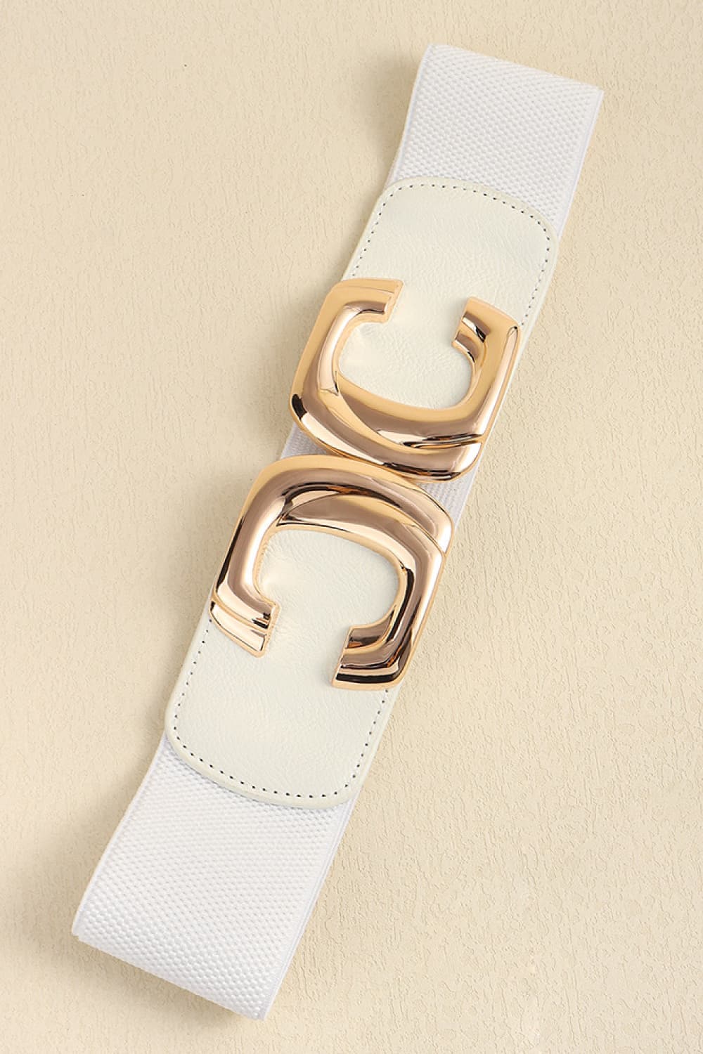 Zinc Alloy Buckle Elastic Wide Belt.