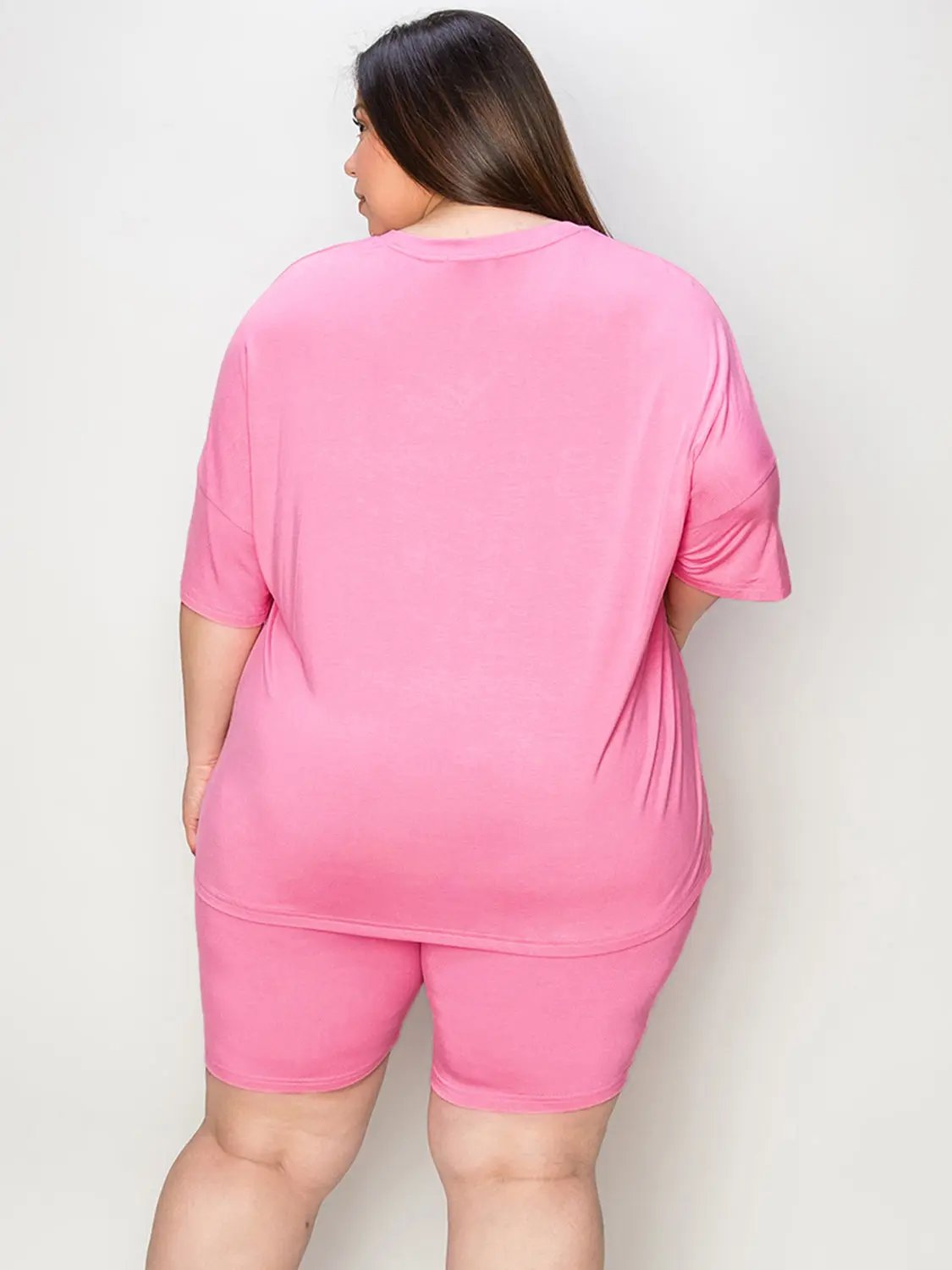 Basic Bae Full Size V-Neck Drop Shoulder T-Shirt and Shorts Set - Love Salve