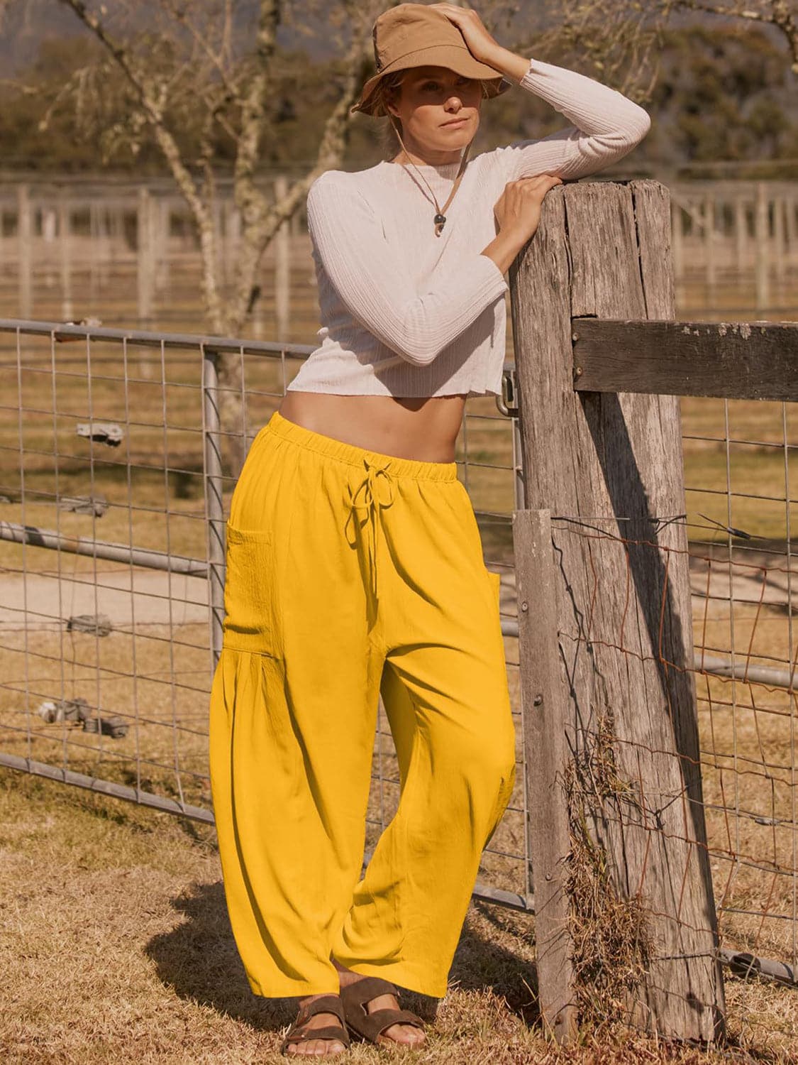 Full Size Wide Leg Pants with Pockets.