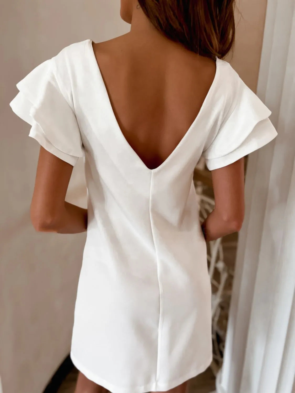 Flirt & Flutter Ruffle Sleeve Mini Dress