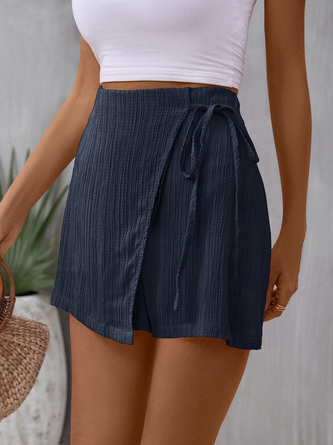 Tied High Waist Skort.