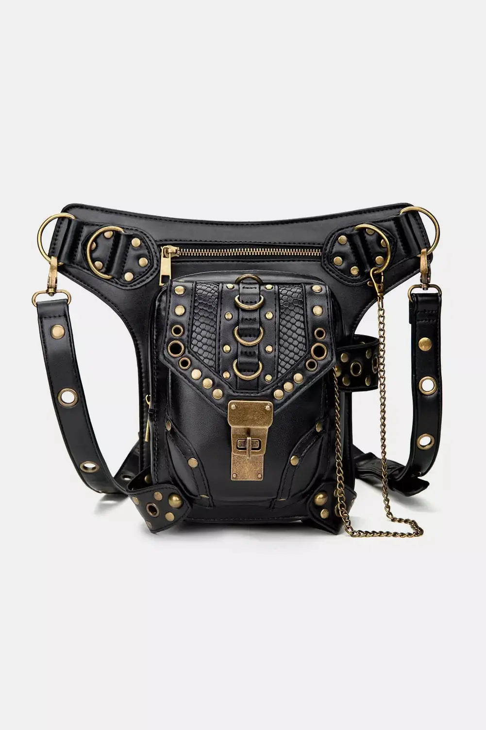 Steampunk Rivet Decor Multipurpose Crossbody Bag Simply Love