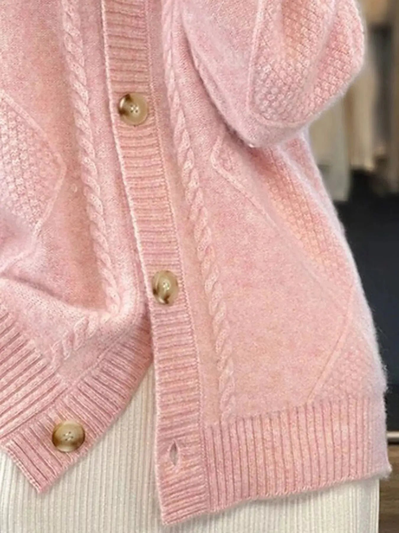 Full Size Textured Knit Button-Down Cardigan Plus Size Simply Love