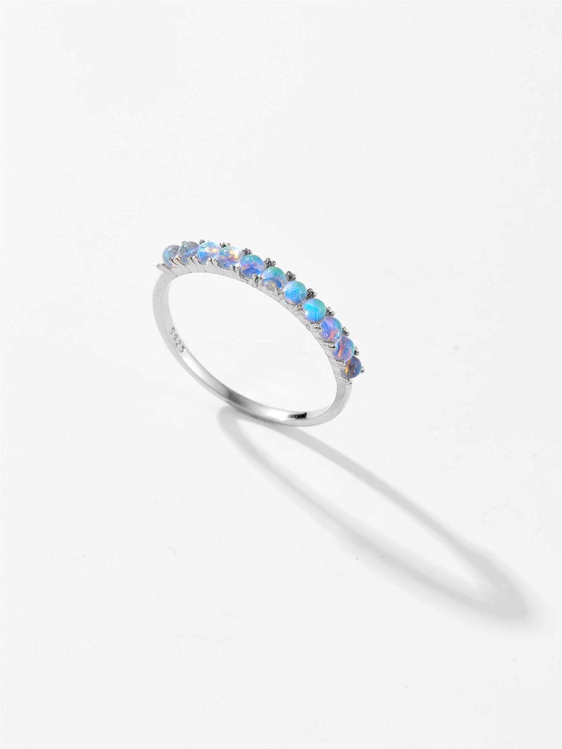 925 Sterling Silver Inlaid Opal Ring.