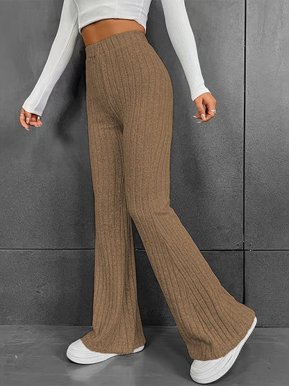 Ribbed High Waist Bootcut Pants.