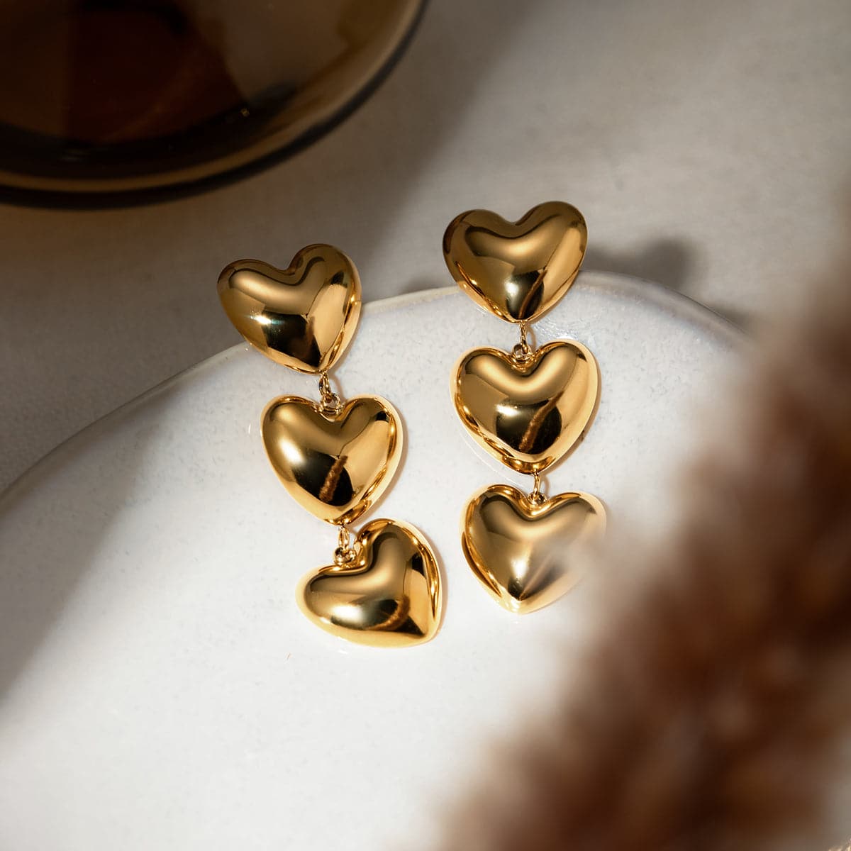 Stainless Steel Heart Earrings.