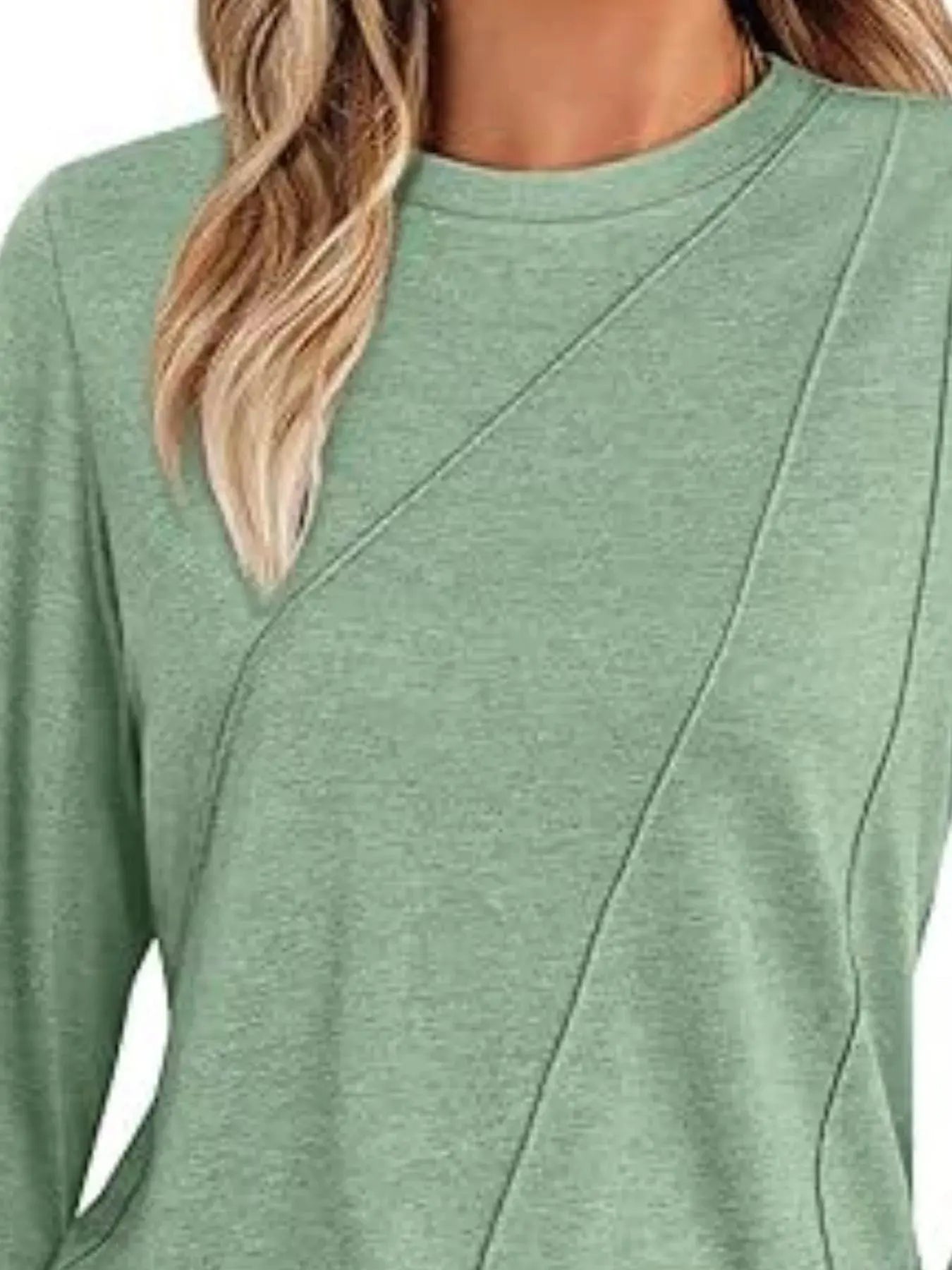 Round Neck Long Sleeve Top Simply Love