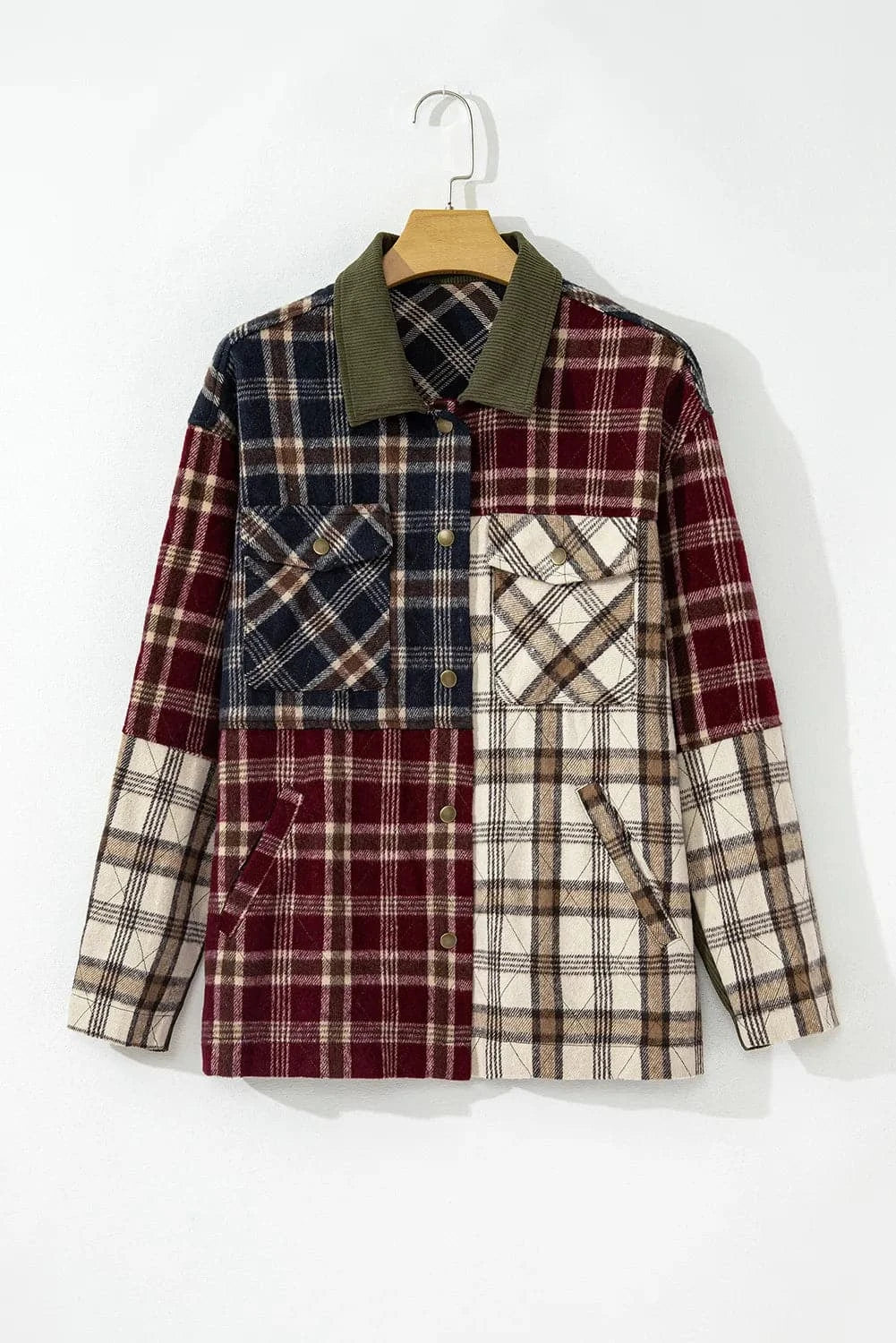 Plaid Button Up Long Sleeve JacketFeatures: Pocketed
Thickness: Normal
Body: Not lined
Material composition: 100% polyester
Care instructions: Machine wash cold. Tumble dry low.
Imported


Size
US
BuLove Salve Long Sleeve JacketOuterwear