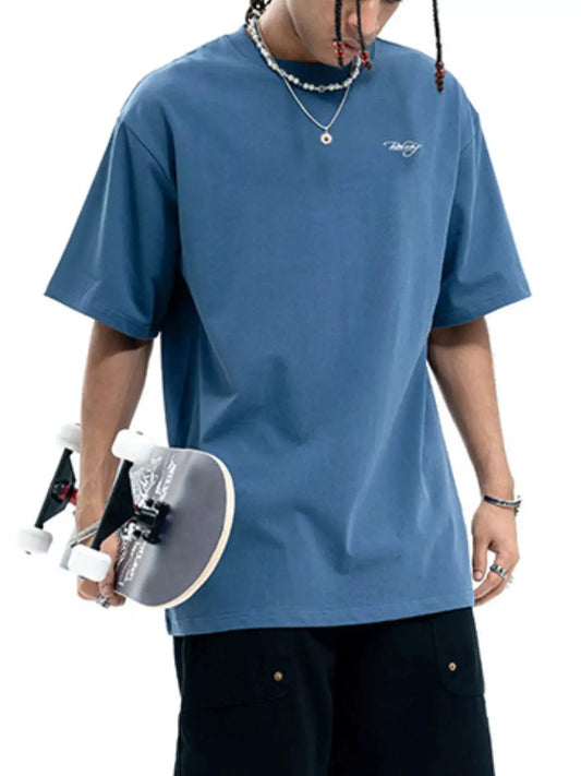 Men's Round Neck Short Sleeve T Shirt 100 Percent Cotton Basic Tee Simply Love